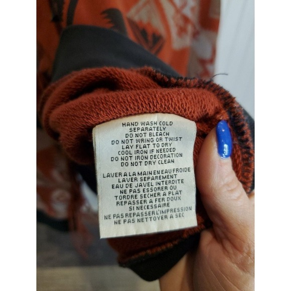Denim & Supply Ralph Lauren Sweatshirt XL Tribal Aztec Southwestern Fringe top - Picture 8 of 9